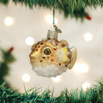 Old World Christmas Pufferfish Ornament - hand-blown glass Christmas tree ornament