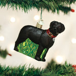 Old World Christmas Standing Black Lab Ornament - hand-blown glass Christmas tree ornament