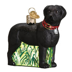 Old World Christmas Standing Black Lab Ornament - hand-blown glass Christmas tree ornament (view 3)