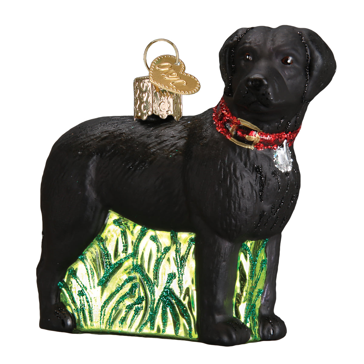 Old World Christmas Standing Black Lab Ornament - hand-blown glass Christmas tree ornament (view 3)