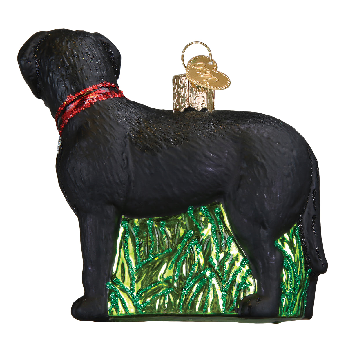 Old World Christmas Standing Black Lab Ornament - hand-blown glass Christmas tree ornament (view 4)