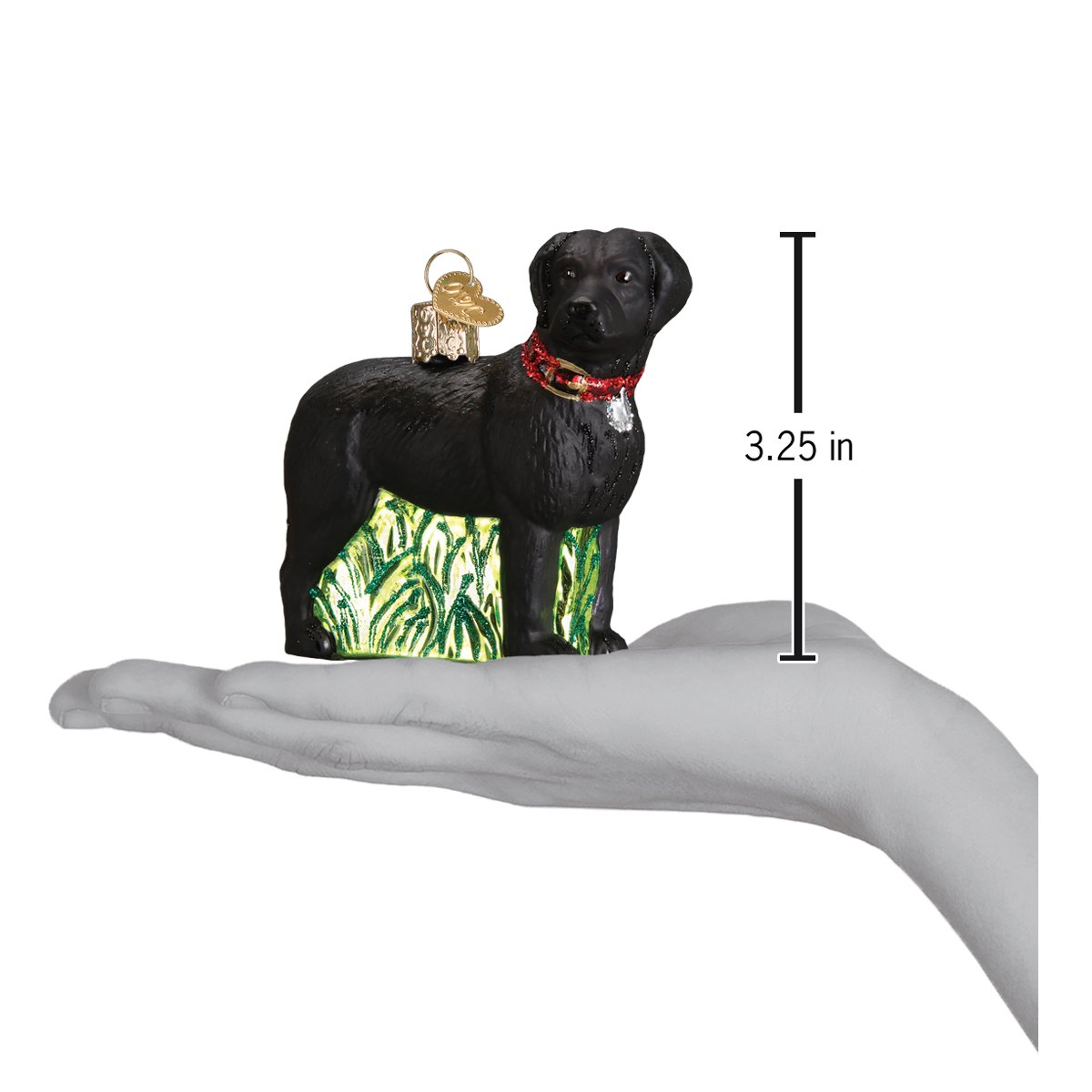 Old World Christmas Standing Black Lab Ornament - hand-blown glass Christmas tree ornament (view 6)