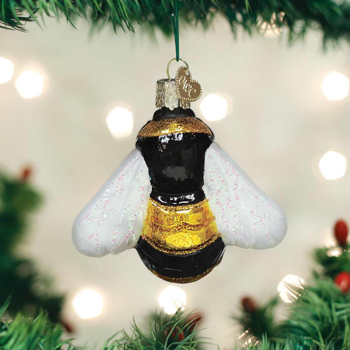 Old World Christmas Bumblebee Ornament - hand-blown glass Christmas tree ornament