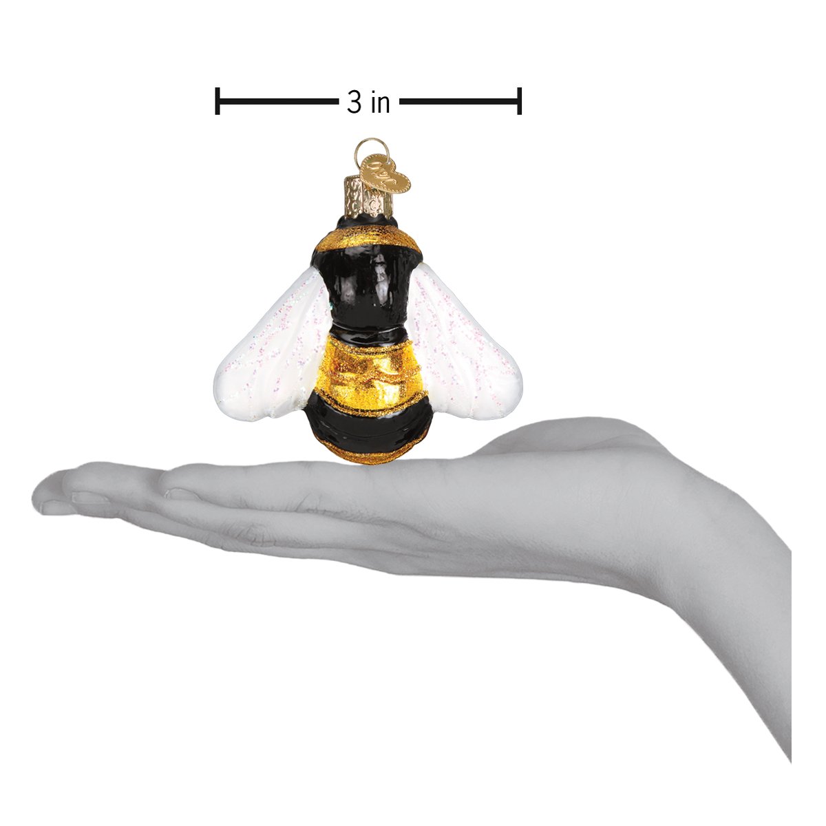 Old World Christmas Bumblebee Ornament - hand-blown glass Christmas tree ornament (view 6)