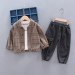 Baby boy long sleeve plaid suit - Cindi Book