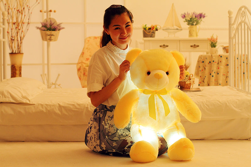 Creative Light Up LED Teddy Bear Stuffed Animals Plush Toy Colorful Glowing Christmas Gift For Kids Pillow - Cindi Book