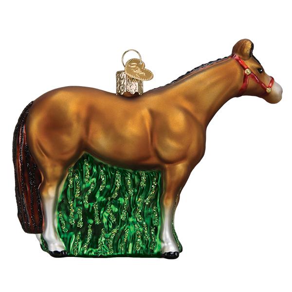 Old World Christmas Quarter Horse Ornament - hand-blown glass Christmas tree ornament (view 3)
