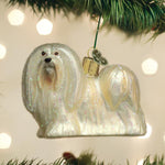 Old World Christmas Lhaso Apso Ornament - hand-blown glass Christmas tree ornament