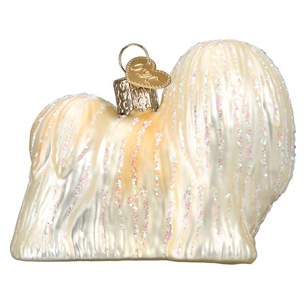 Old World Christmas Lhaso Apso Ornament - hand-blown glass Christmas tree ornament (view 4)