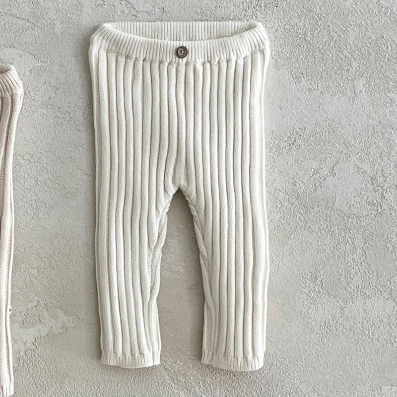 Infant Toddler Home Wearable Sunken Stripe Knitted Leggings - Cindi Book