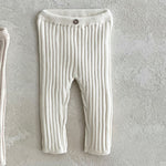 Infant Toddler Home Wearable Sunken Stripe Knitted Leggings - Cindi Book