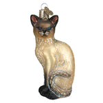 Old World Christmas Tan Siamese Cat Ornament - hand-blown glass Christmas tree ornament (view 3)
