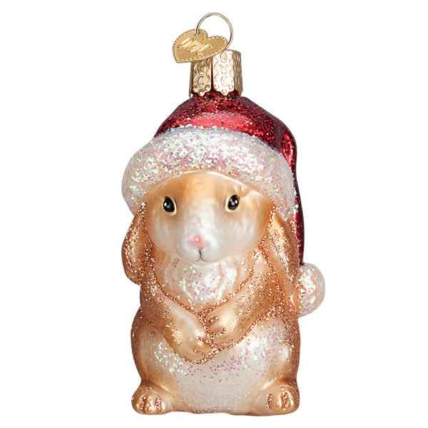 Old World Christmas Standing Christmas Bunny Ornament - hand-blown glass Christmas tree ornament (view 3)