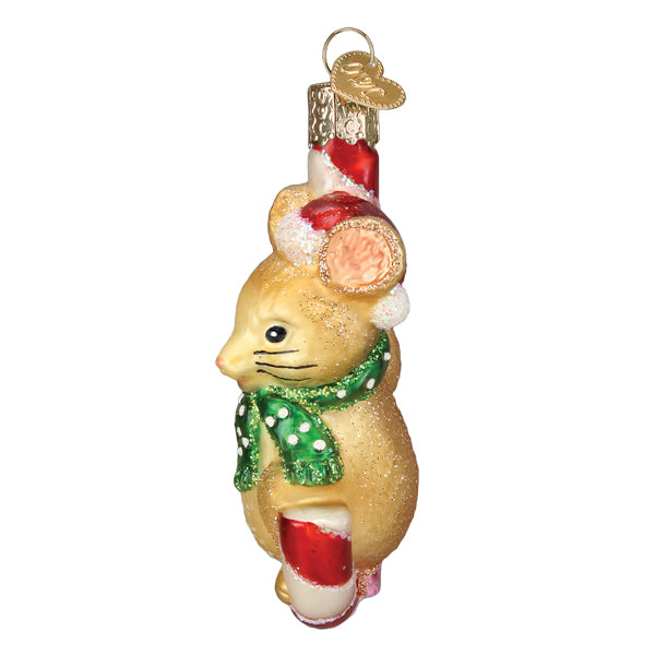 Old World Christmas Christmas Mouse Ornament - hand-blown glass Christmas tree ornament (view 4)