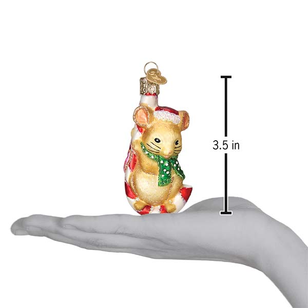 Old World Christmas Christmas Mouse Ornament - hand-blown glass Christmas tree ornament (view 6)
