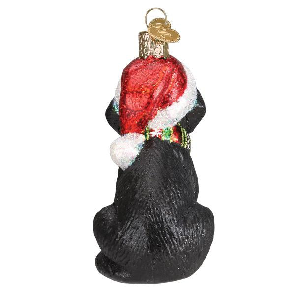 Old World Christmas Holiday Black Labrador Puppy Ornament - hand-blown glass Christmas tree ornament (view 3)