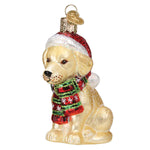Old World Christmas Holiday Yellow Labrador Puppy Ornament - hand-blown glass Christmas tree ornament (view 3)