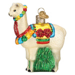 Old World Christmas Festive Alpaca Ornament - hand-blown glass Christmas tree ornament (view 3)