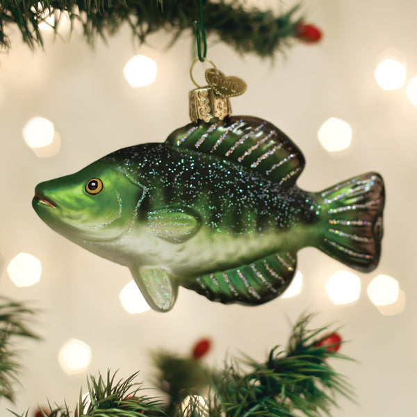 Old World Christmas Crappie Ornament - hand-blown glass Christmas tree ornament