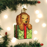 Old World Christmas Doodle Puppy Surprise Ornament - hand-blown glass Christmas tree ornament