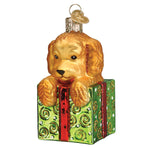 Old World Christmas Doodle Puppy Surprise Ornament - hand-blown glass Christmas tree ornament (view 3)