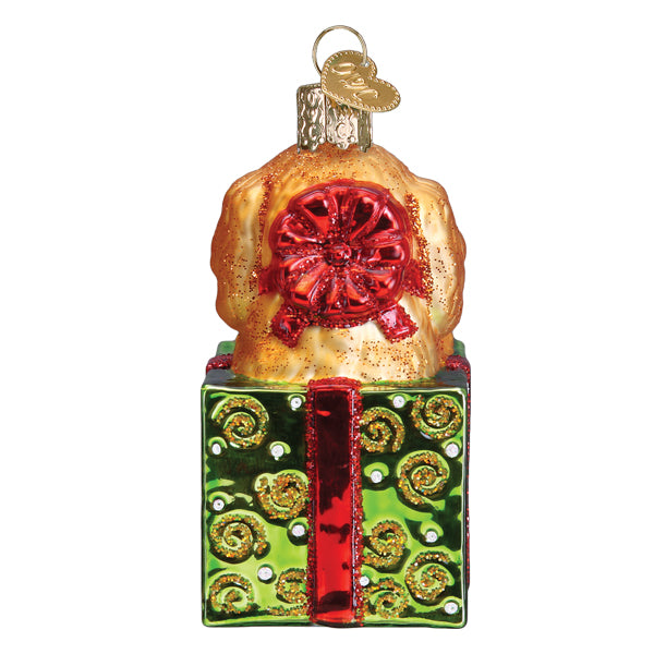 Old World Christmas Doodle Puppy Surprise Ornament - hand-blown glass Christmas tree ornament (view 4)