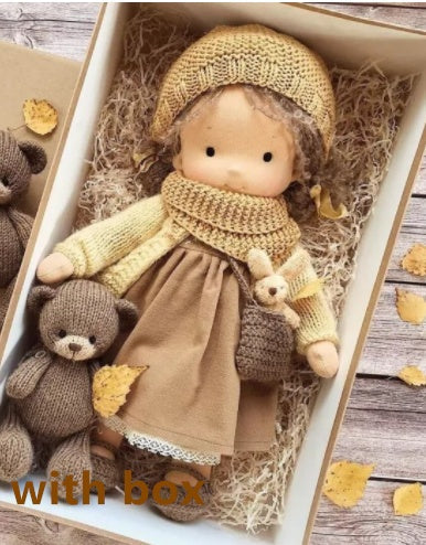 Handmade Plush Doll Golden Curly Girl Finished Product - Cindi Book