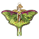 Old World Christmas Luna Moth Ornament - hand-blown glass Christmas tree ornament (view 3)