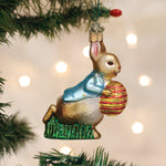 Old World Christmas Peter Rabbit With Easter Egg Ornament - hand-blown glass Christmas tree ornament