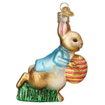 Old World Christmas Peter Rabbit With Easter Egg Ornament - hand-blown glass Christmas tree ornament (view 3)