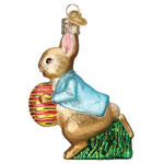 Old World Christmas Peter Rabbit With Easter Egg Ornament - hand-blown glass Christmas tree ornament (view 4)
