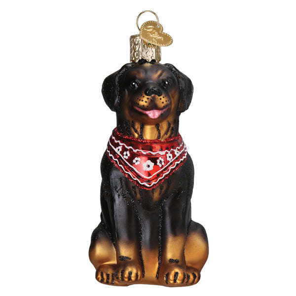 Old World Christmas Rottweiler Ornament - hand-blown glass Christmas tree ornament (view 3)