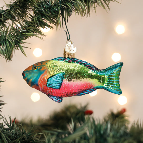 Old World Christmas Parrotfish Ornament - hand-blown glass Christmas tree ornament