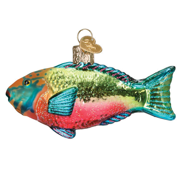 Old World Christmas Parrotfish Ornament - hand-blown glass Christmas tree ornament (view 3)