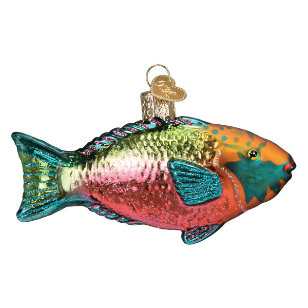 Old World Christmas Parrotfish Ornament - hand-blown glass Christmas tree ornament (view 4)