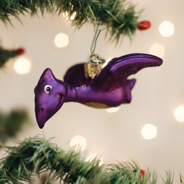Old World Christmas A-roarable Pterodactyl Ornament - hand-blown glass Christmas tree ornament