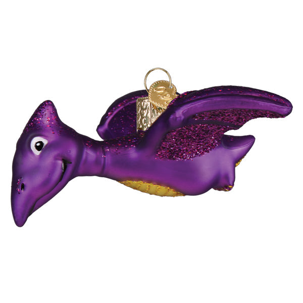 Old World Christmas A-roarable Pterodactyl Ornament - hand-blown glass Christmas tree ornament (view 3)