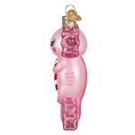 Old World Christmas Axolotl With Candy Cane Ornament - hand-blown glass Christmas tree ornament (view 4)