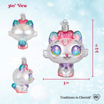 Old World Christmas Kawaii Cat Ornament - hand-blown glass Christmas tree ornament (view 6)