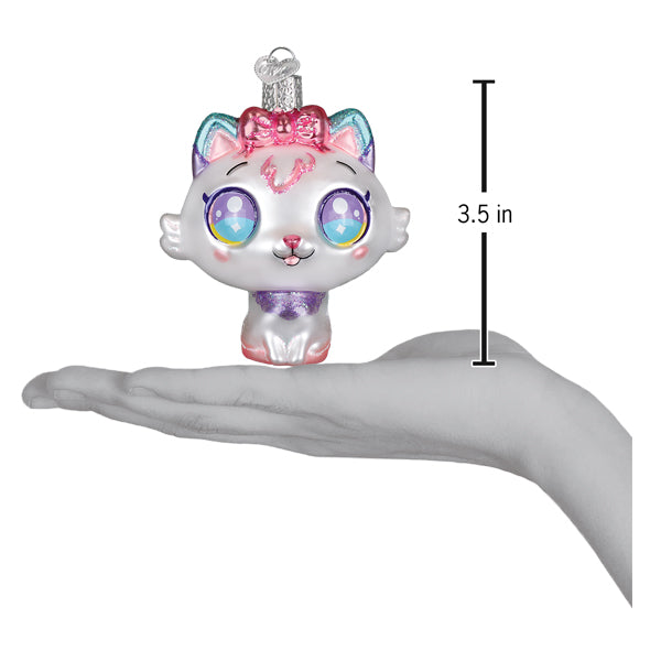 Old World Christmas Kawaii Cat Ornament - hand-blown glass Christmas tree ornament (view 5)