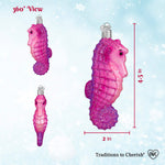 Old World Christmas Shimmering Seahorse Ornament - hand-blown glass Christmas tree ornament (view 6)