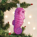 Old World Christmas Shimmering Seahorse Ornament - hand-blown glass Christmas tree ornament