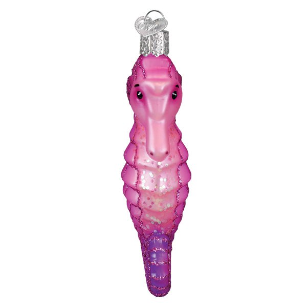 Old World Christmas Shimmering Seahorse Ornament - hand-blown glass Christmas tree ornament (view 4)