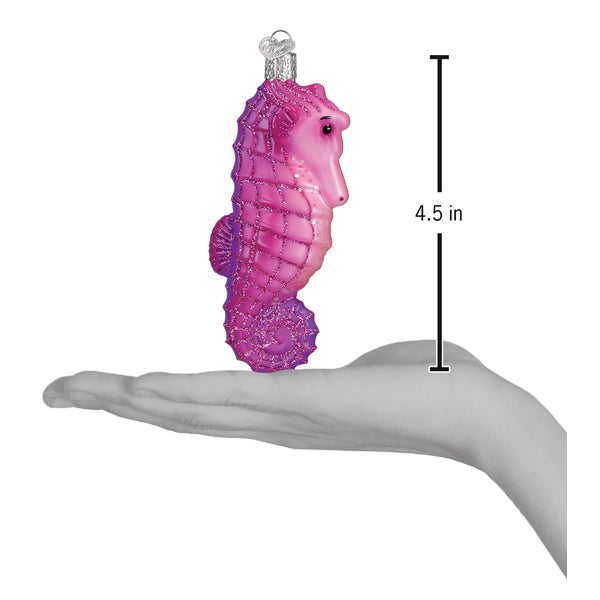 Old World Christmas Shimmering Seahorse Ornament - hand-blown glass Christmas tree ornament (view 5)