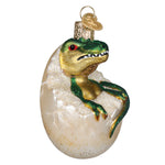 Old World Christmas Baby Dino In Egg Ornament - hand-blown glass Christmas tree ornament (view 2)