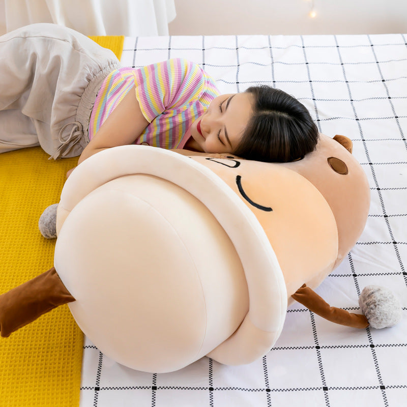Simulation Milk Tea Cup Cute Expression Pillow Plush Toys - Cindi Book