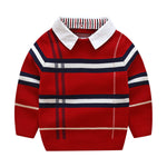 Boys plaid jacquard sweater - Cindi Book