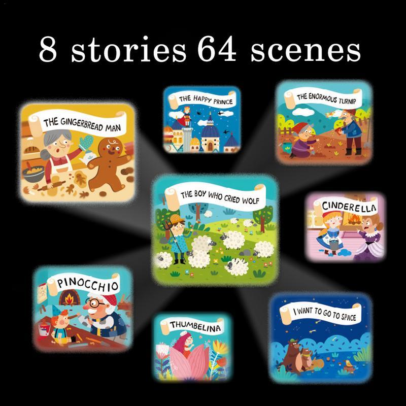 Children Night Lamp Projection Lamps Multifunction Story Projector Kids Early Education - Cindi Book