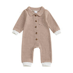 Babies' Jumpsuit Front Open Single-breasted Knitted Long Sleeve - Cindi Book
