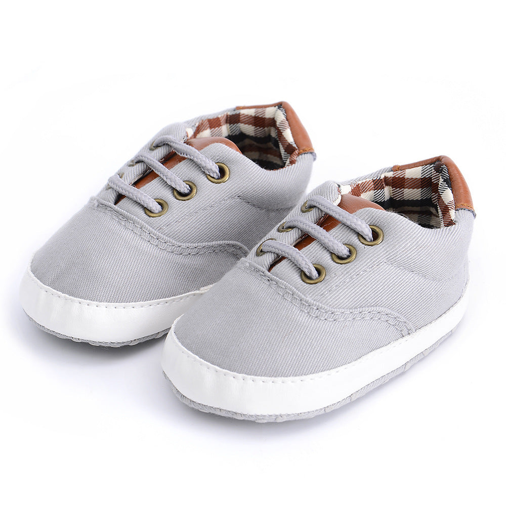 Solid color casual lace soft bottom baby canvas shoes baby shoes toddler shoes - Cindi Book